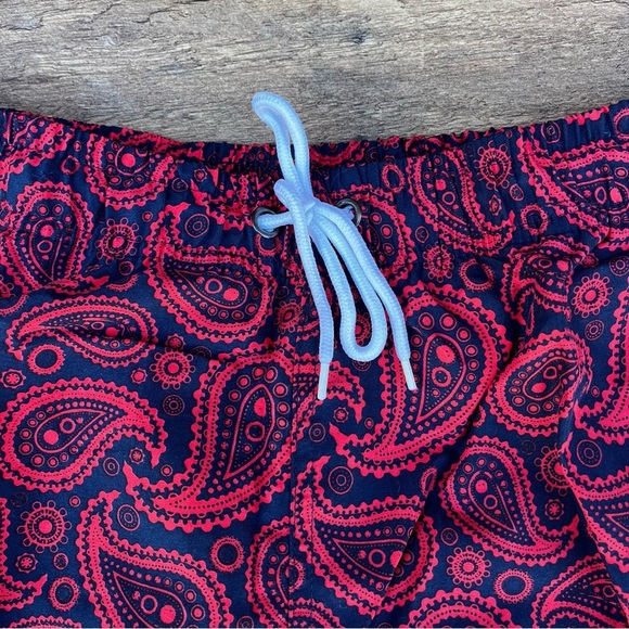 U.S. Polo Assn. Red Paisley Swim Trunks - Picture 3 of 8